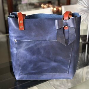 Cowboy Blue Medium Tote Portland Leather Goods